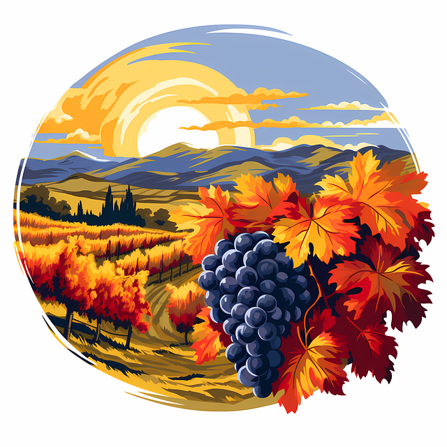 Free ai generated grapes vineyard illustration