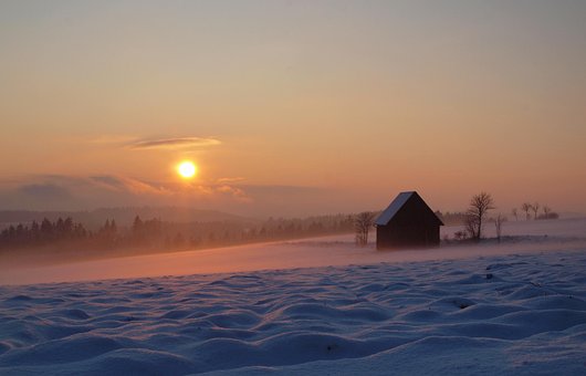 Schnee, Haus, Winter, Kalt