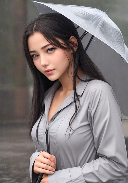 Free rain girl woman illustration
