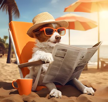 Free Dog Vacation illustration and picture