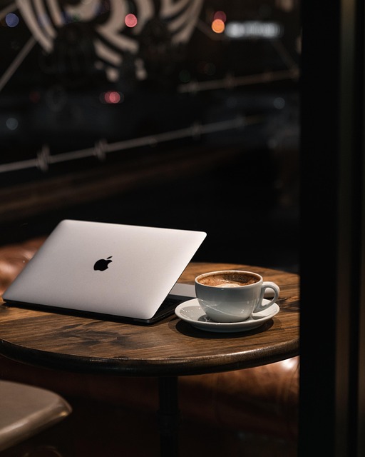 Káva, Americano, Jablko, Notebook, Caffe