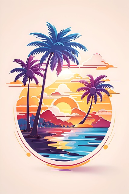 Download free HD stock image of Nature Tropical Free nature tropical palm trees illustration