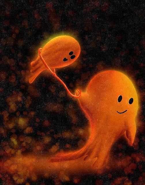 Free ghosts cute dark illustration