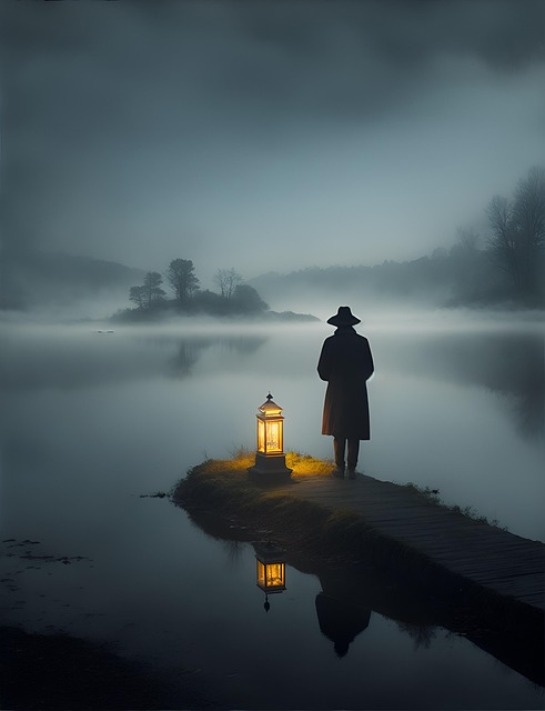 Free ai generated man fog illustration