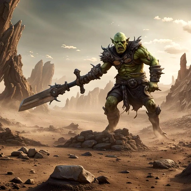 Free ai generated orc warrior illustration
