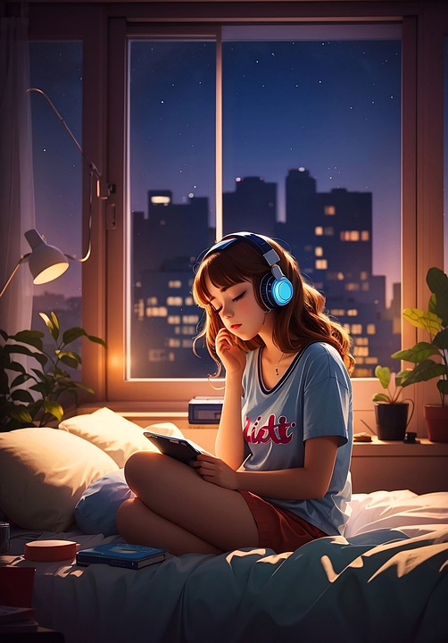 Download Ai Generated, Girl, Bedroom. Royalty-Free Stock Illustration