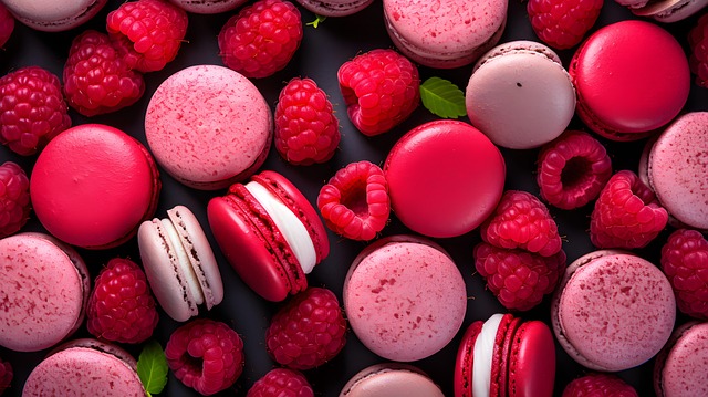 Free ai generated macaroon raspberry illustration