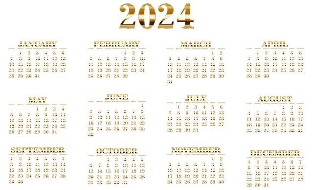 Free calendar 2024 date vector