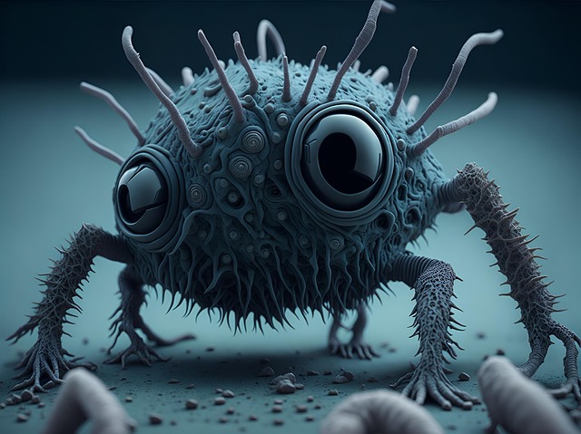 Download free HD stock image of Ai Generated Microbe Free ai generated microbe microbiology illustration
