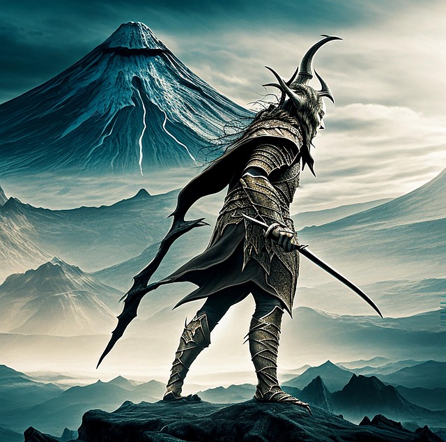 Free ai generated warrior combat illustration