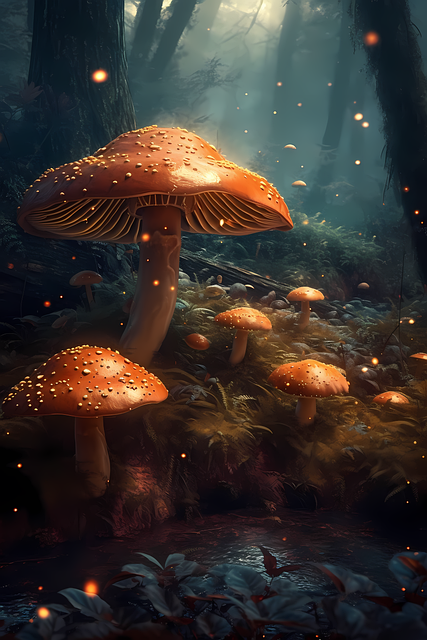 Free ai generated mushrooms toadstool illustration