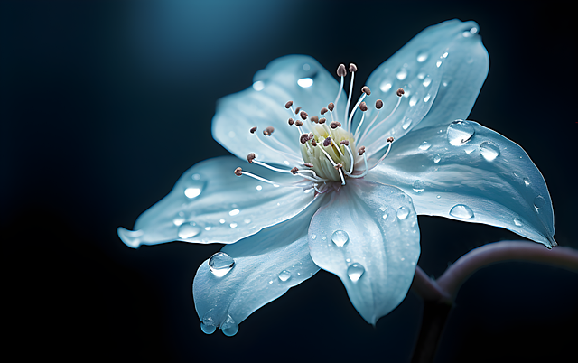 Free flower blue dewy illustration
