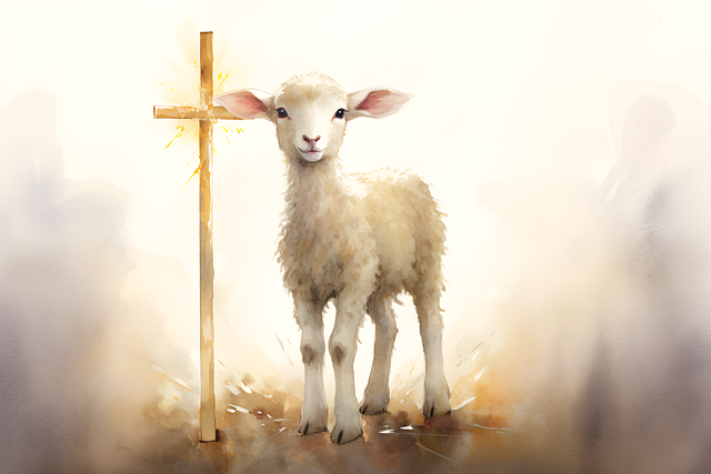 Download free HD stock image of Ai Generated Lamb Free ai generated lamb cross illustration