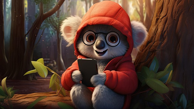 Free ai generated koala anime illustration
