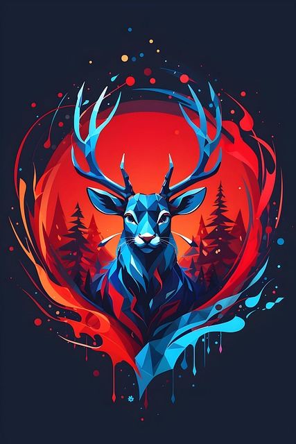 Free ai generated deer design illustration