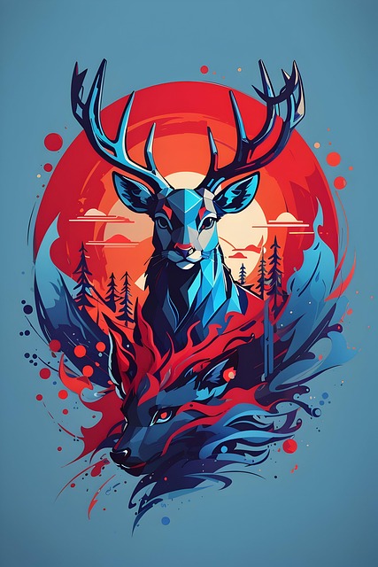 Free ai generated deer design illustration