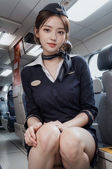 Free ai generated woman flight attendant illustration