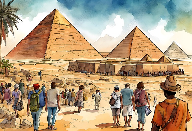Free ai generated pyramids egypt illustration