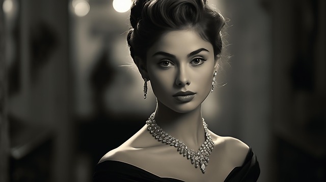 Free Black And White Woman With Jewelry illustration and picture