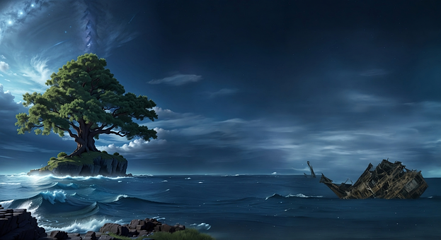Free Island Ocean illustration and picture
