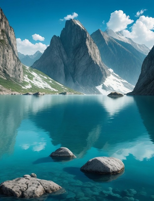 Free Mountain Lake illustration and picture