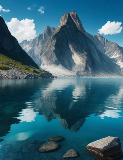 Free Mountain Ocean illustration and picture