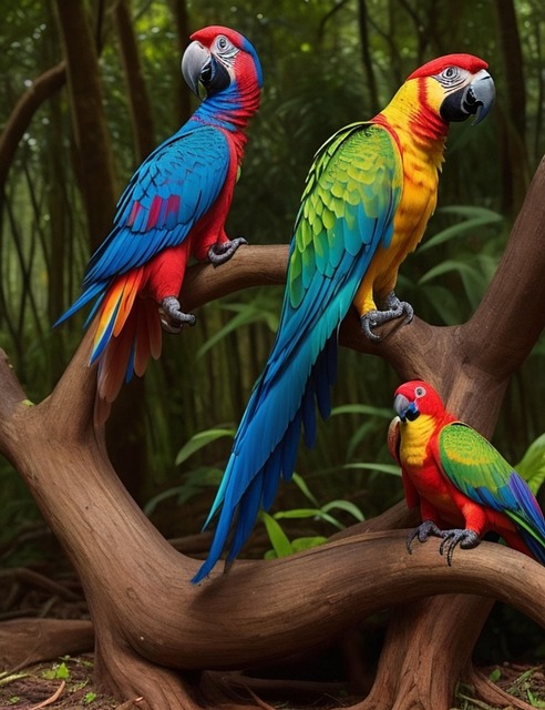 Free Ai Generated Parrots illustration and picture