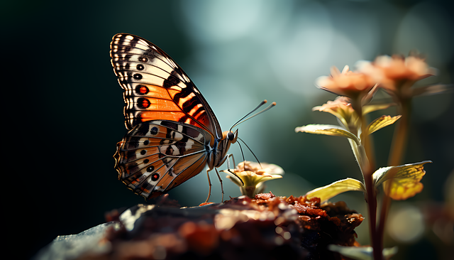 Free ai generated butterfly flowers illustration