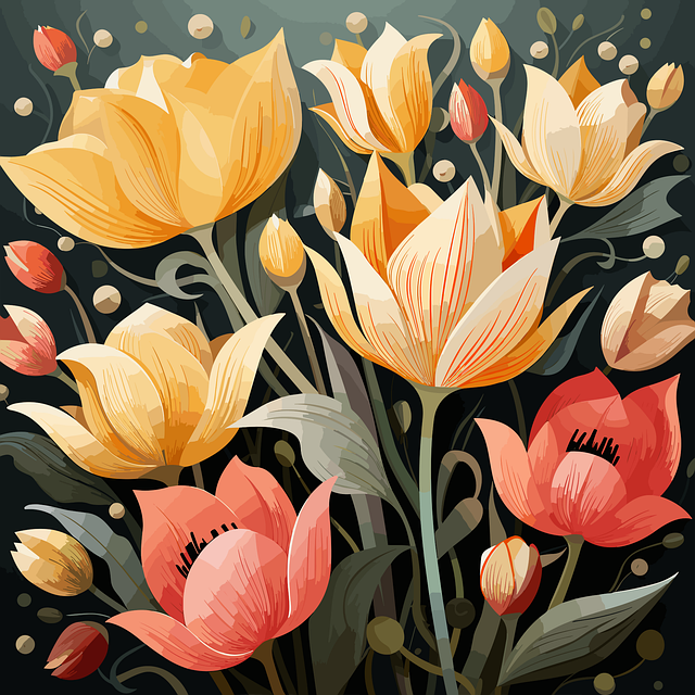 Free tulips beautiful flowers nature vector
