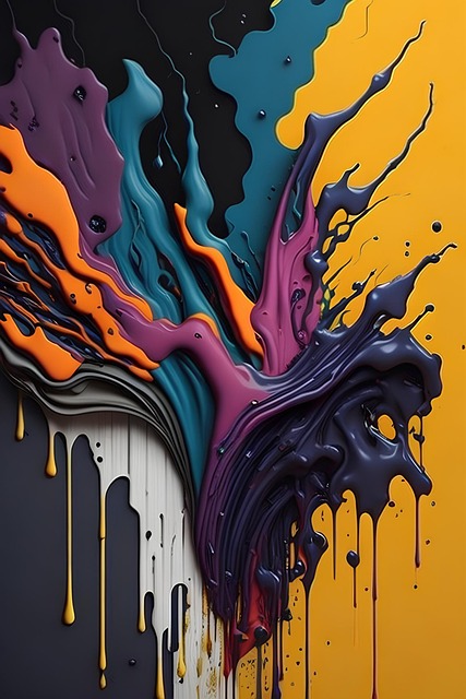 Farbe, Acryl, Abstrakt, Bunt, Spritzen