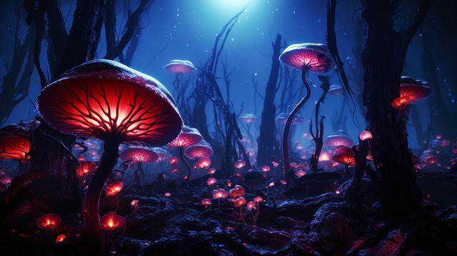 Free ai generated mushrooms nature illustration