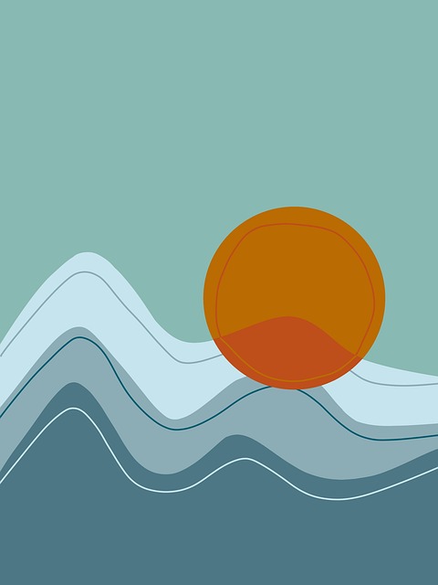 Montaña, Sol, Forma, Simplista