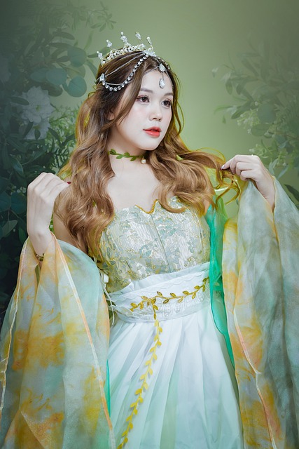 여성, 젊은, 가격, 왕관, 왕실 가운, 하노이, 귀여운, 아시아 사람