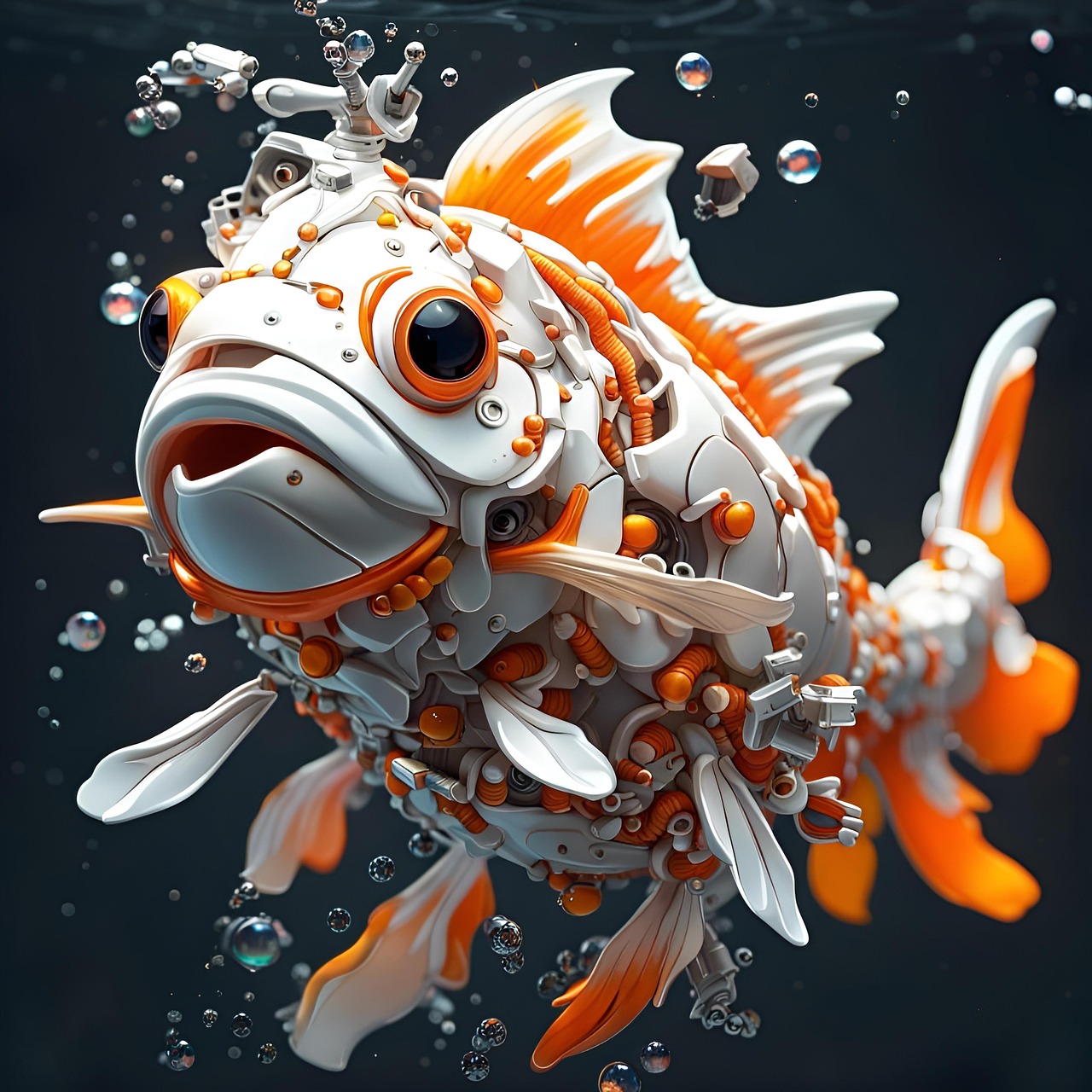 Download Goldfish Futuristic Hyper-Detailed Royalty-Free Stock ...