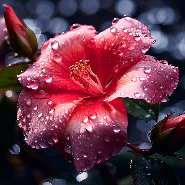 Free ai generated red hibiscus red flower illustration