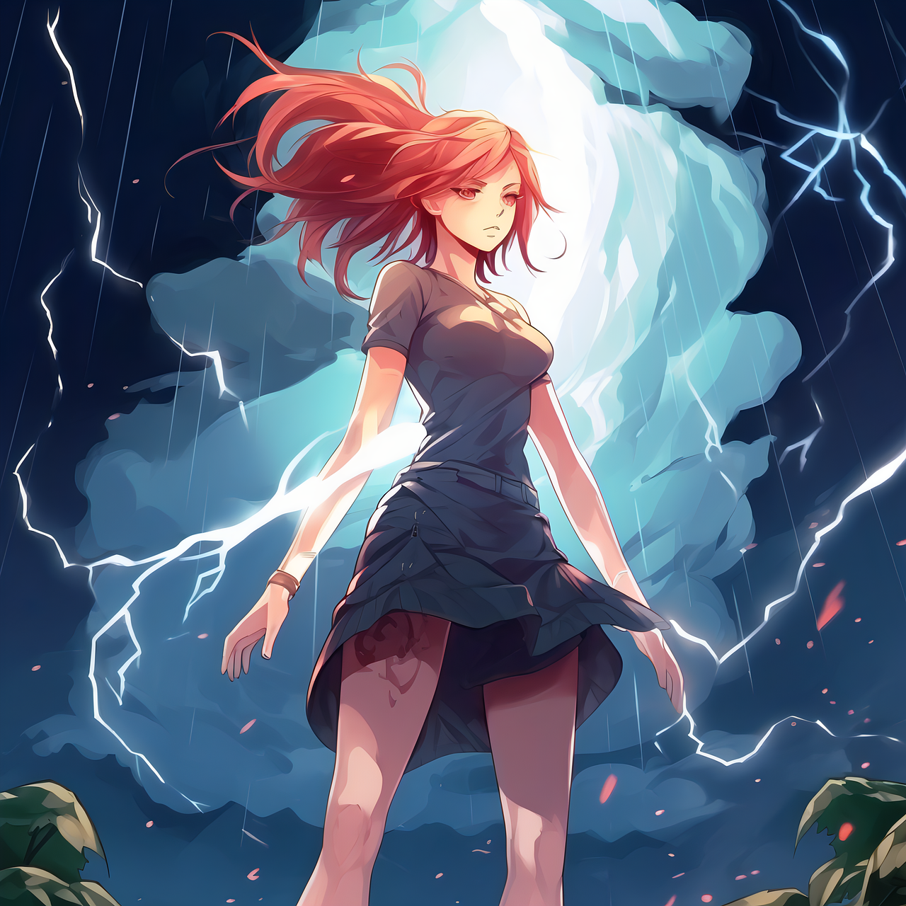 Download Ai Generated, Woman, Storm. Royalty-Free Stock Illustration ...