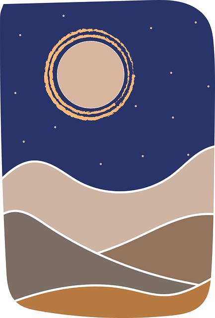 Bergen, Woestijn, Nacht, Lucht, Fantasie