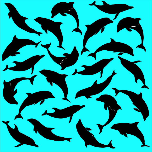 Free dolphin silhouette pattern illustration