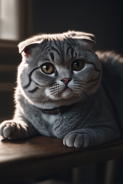Free ai generated scottish fold cat illustration