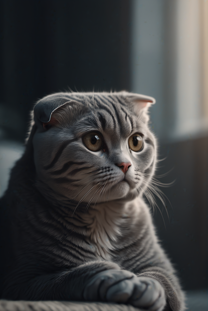 Free ai generated scottish fold cat illustration