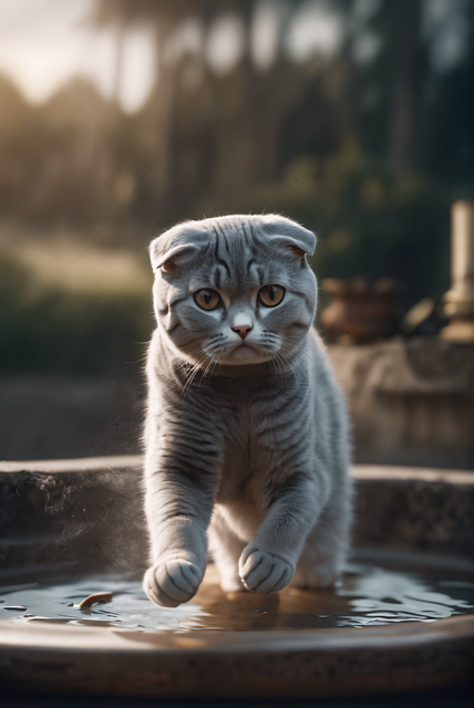 Free ai generated scottish fold cat illustration