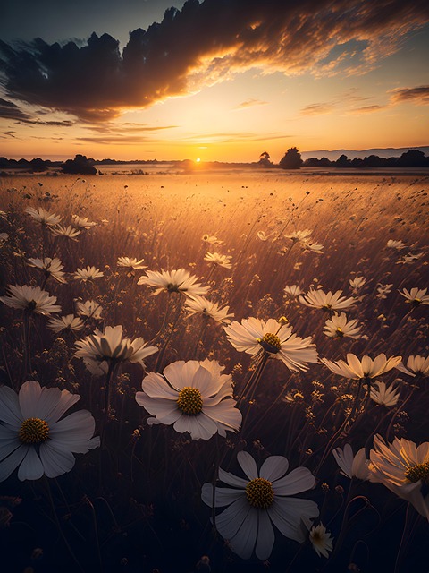 Free ai generated cosmos flowers illustration