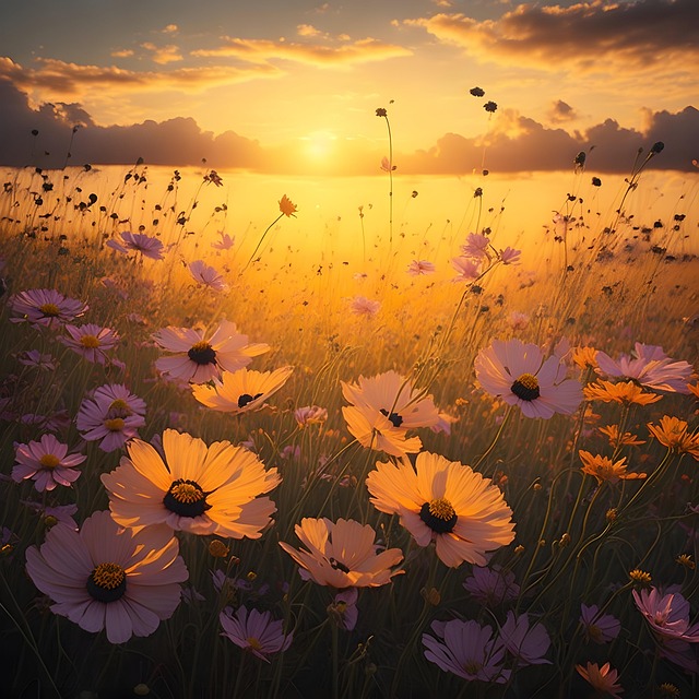 Free ai generated cosmos flowers illustration
