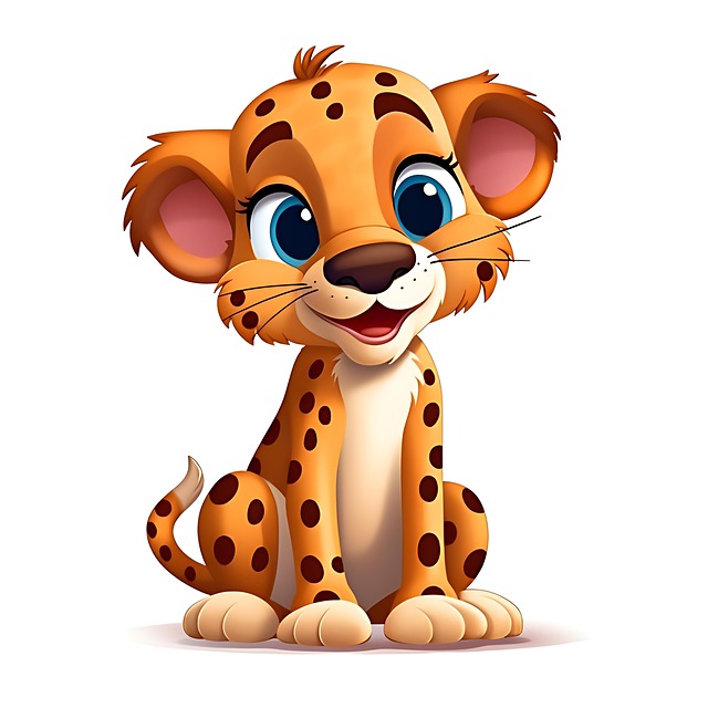 Free ai generated cheetah cartoon illustration