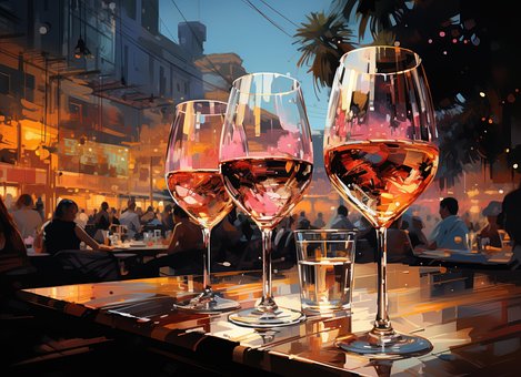 Free Ai Generated Wine Glasses illustration and picture