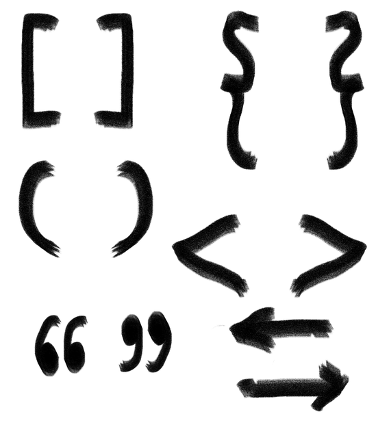 Symbole, Klammern, Platz