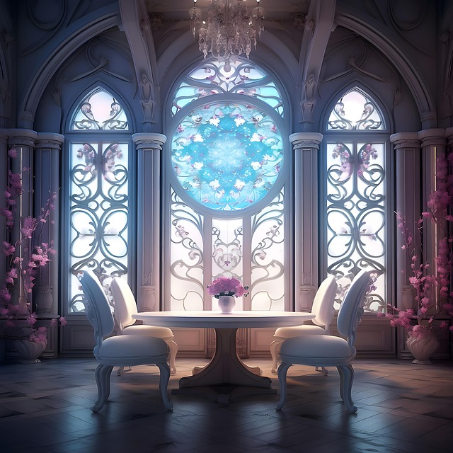 Free church cathedral interior illustration
