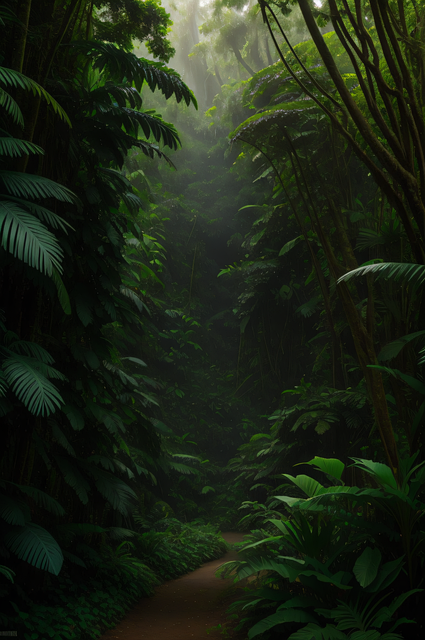 Free ai generated trees forest illustration