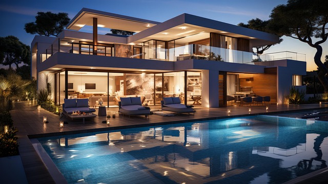Free futuristic house real estate illustration