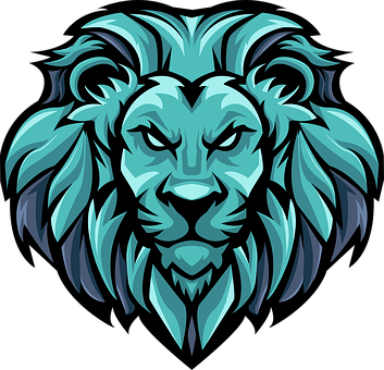 Løve, Dyr, Vild, Logo, Jungle, Blå